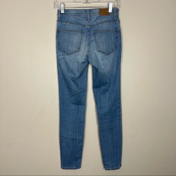 Madewell 9" High Riser Skinny Skinny Jeans Light Wash Light Distressing sz 25 - Picture 3 of 12